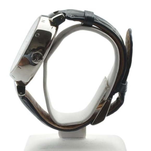 LOUIS VUITTON  18K White Gold TAMBOUR GMT // Q113E Watch - Picture 2 of 12